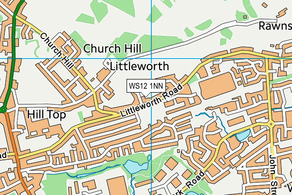 WS12 1NN map - OS VectorMap District (Ordnance Survey)