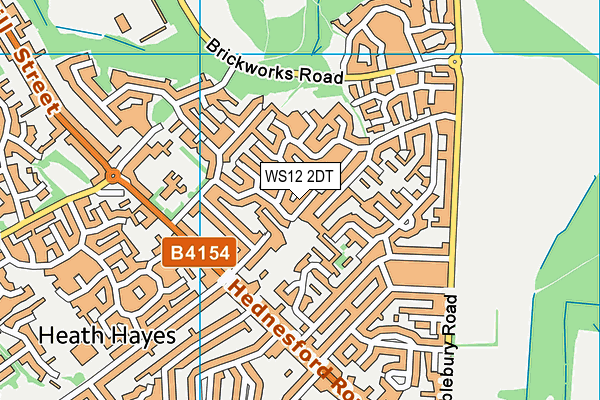 WS12 2DT map - OS VectorMap District (Ordnance Survey)