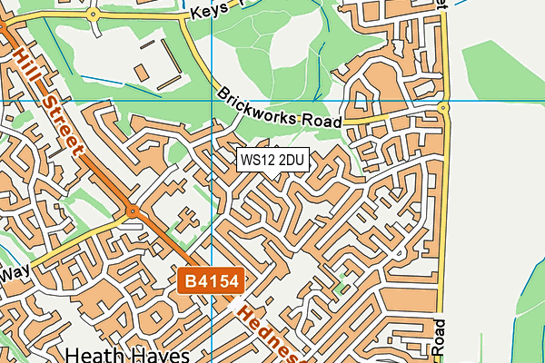 WS12 2DU map - OS VectorMap District (Ordnance Survey)