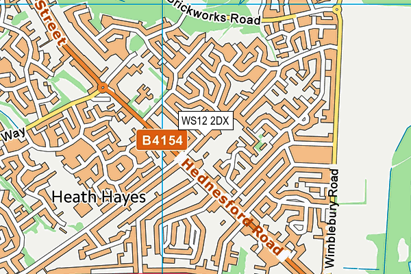 WS12 2DX map - OS VectorMap District (Ordnance Survey)