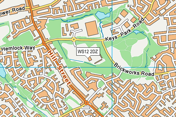 WS12 2DZ map - OS VectorMap District (Ordnance Survey)