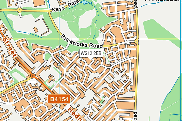 WS12 2EB map - OS VectorMap District (Ordnance Survey)