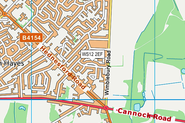 WS12 2EF map - OS VectorMap District (Ordnance Survey)
