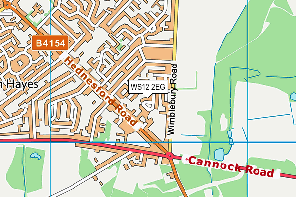 WS12 2EG map - OS VectorMap District (Ordnance Survey)