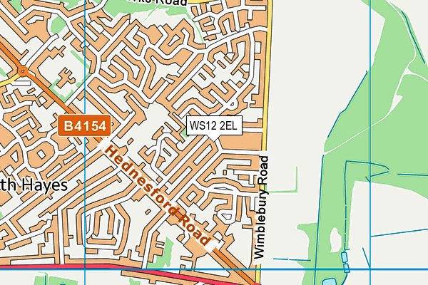 WS12 2EL map - OS VectorMap District (Ordnance Survey)