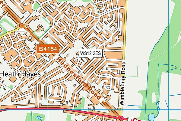 WS12 2ES map - OS VectorMap District (Ordnance Survey)