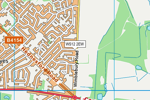 WS12 2EW map - OS VectorMap District (Ordnance Survey)