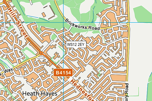 WS12 2EY map - OS VectorMap District (Ordnance Survey)