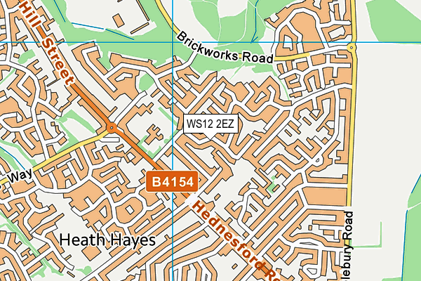 WS12 2EZ map - OS VectorMap District (Ordnance Survey)