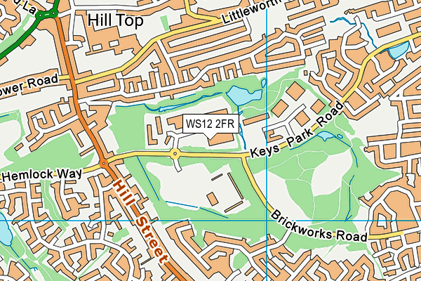 WS12 2FR map - OS VectorMap District (Ordnance Survey)