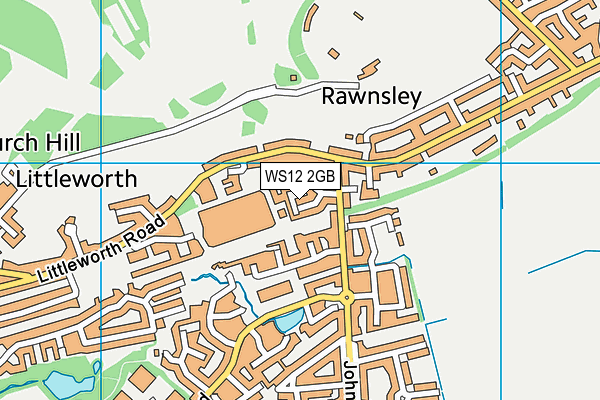 WS12 2GB map - OS VectorMap District (Ordnance Survey)