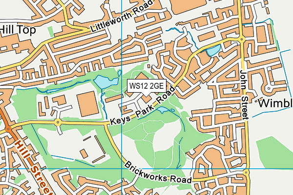 WS12 2GE map - OS VectorMap District (Ordnance Survey)