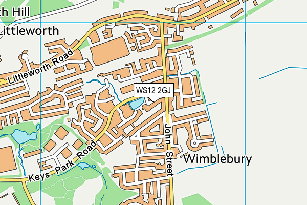 WS12 2GJ map - OS VectorMap District (Ordnance Survey)
