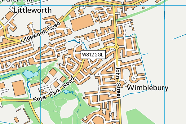 WS12 2GL map - OS VectorMap District (Ordnance Survey)