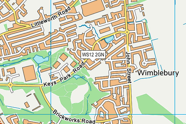 WS12 2GN map - OS VectorMap District (Ordnance Survey)