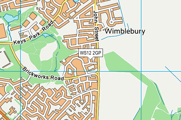 WS12 2GP map - OS VectorMap District (Ordnance Survey)