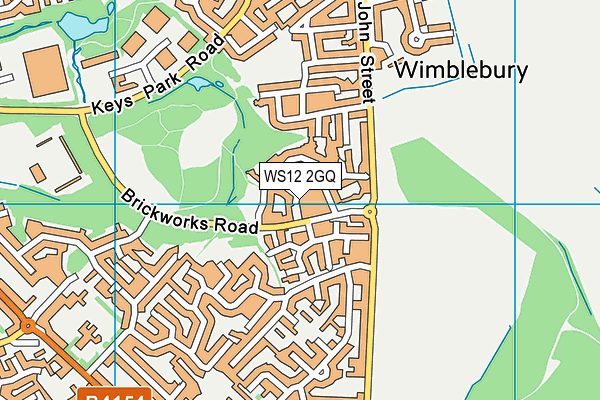 WS12 2GQ map - OS VectorMap District (Ordnance Survey)