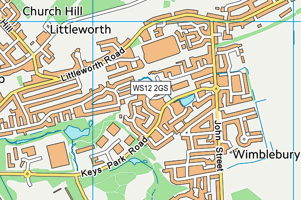 WS12 2GS map - OS VectorMap District (Ordnance Survey)