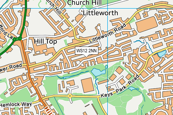WS12 2NN map - OS VectorMap District (Ordnance Survey)
