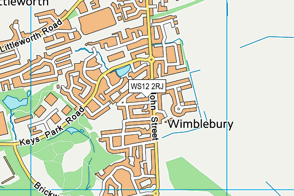 WS12 2RJ map - OS VectorMap District (Ordnance Survey)