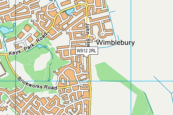 WS12 2RL map - OS VectorMap District (Ordnance Survey)