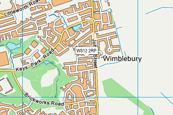 WS12 2RP map - OS VectorMap District (Ordnance Survey)