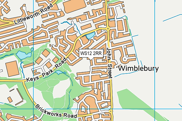 WS12 2RR map - OS VectorMap District (Ordnance Survey)