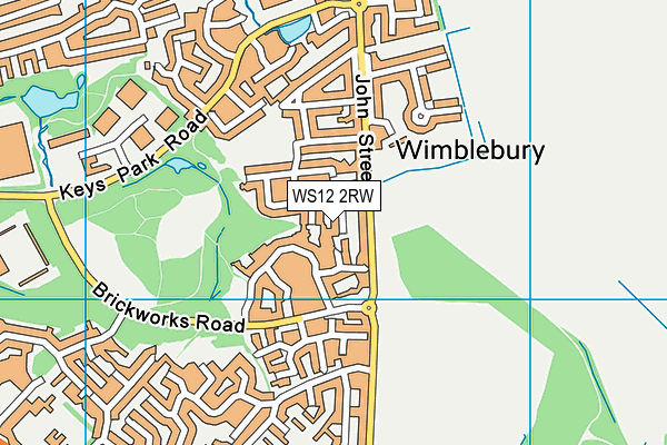 WS12 2RW map - OS VectorMap District (Ordnance Survey)