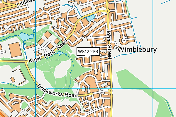 WS12 2SB map - OS VectorMap District (Ordnance Survey)