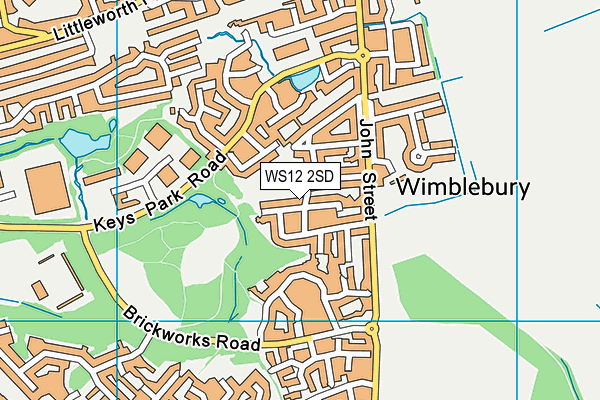 WS12 2SD map - OS VectorMap District (Ordnance Survey)