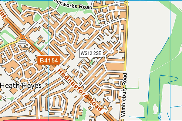 WS12 2SE map - OS VectorMap District (Ordnance Survey)