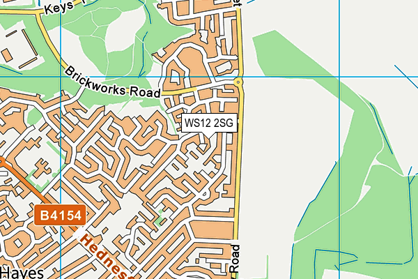 WS12 2SG map - OS VectorMap District (Ordnance Survey)