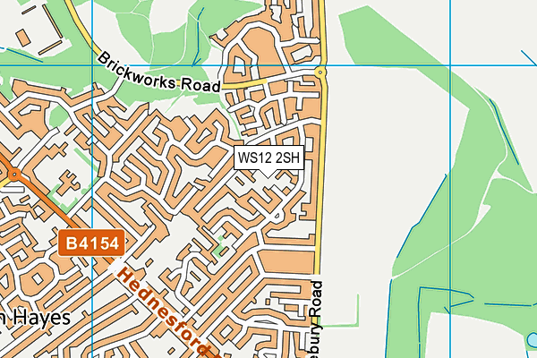 WS12 2SH map - OS VectorMap District (Ordnance Survey)