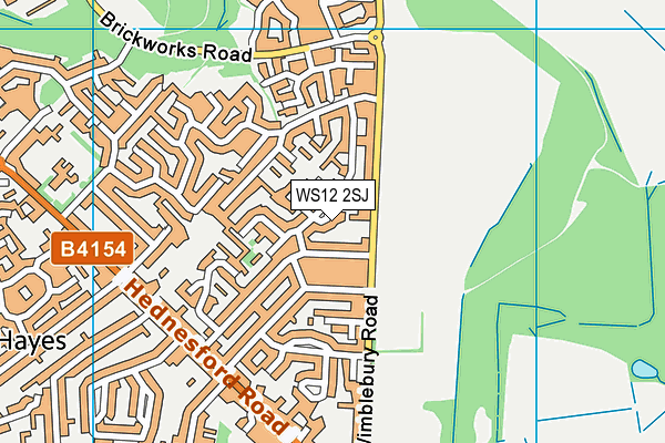 WS12 2SJ map - OS VectorMap District (Ordnance Survey)