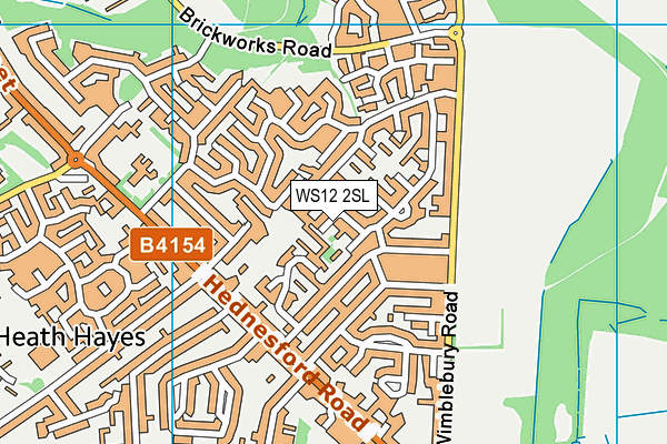 WS12 2SL map - OS VectorMap District (Ordnance Survey)
