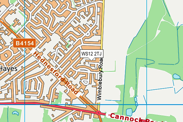 WS12 2TJ map - OS VectorMap District (Ordnance Survey)
