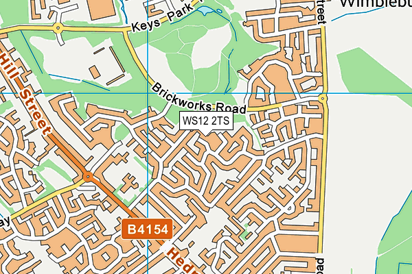 WS12 2TS map - OS VectorMap District (Ordnance Survey)