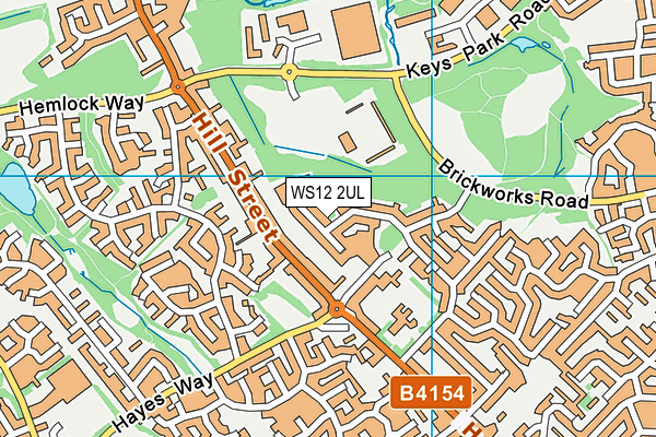 WS12 2UL map - OS VectorMap District (Ordnance Survey)
