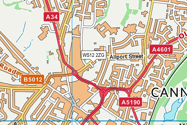 WS12 2ZG map - OS VectorMap District (Ordnance Survey)