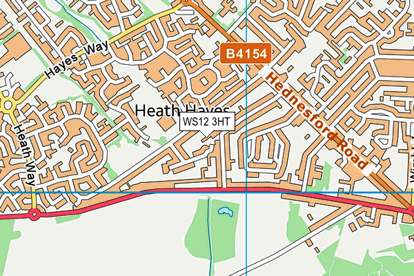 WS12 3HT map - OS VectorMap District (Ordnance Survey)