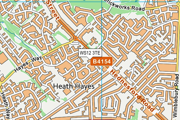 WS12 3TE map - OS VectorMap District (Ordnance Survey)