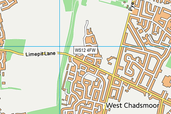 WS12 4FW map - OS VectorMap District (Ordnance Survey)