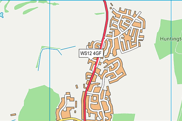WS12 4GF map - OS VectorMap District (Ordnance Survey)