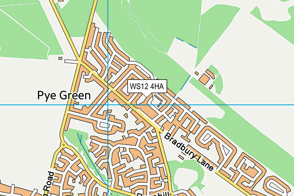 WS12 4HA map - OS VectorMap District (Ordnance Survey)