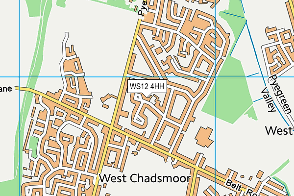 WS12 4HH map - OS VectorMap District (Ordnance Survey)
