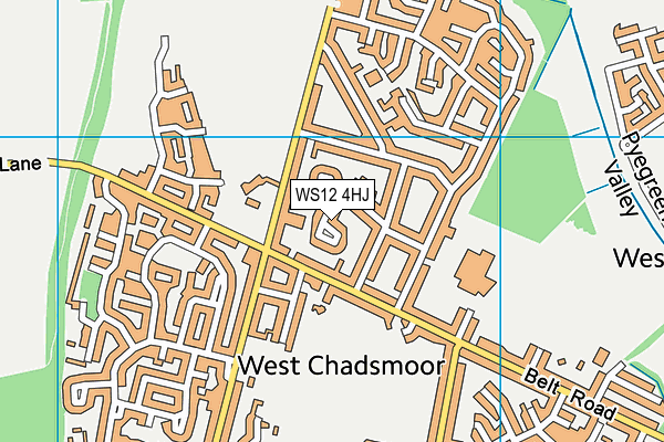 WS12 4HJ map - OS VectorMap District (Ordnance Survey)