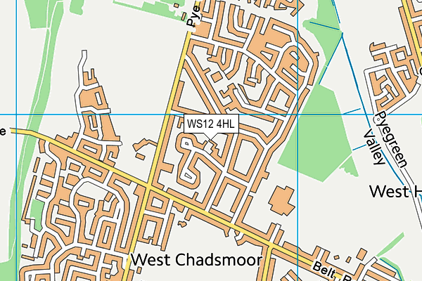 WS12 4HL map - OS VectorMap District (Ordnance Survey)