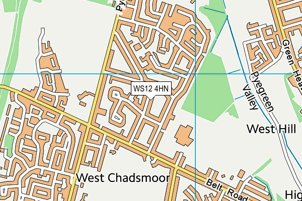 WS12 4HN map - OS VectorMap District (Ordnance Survey)