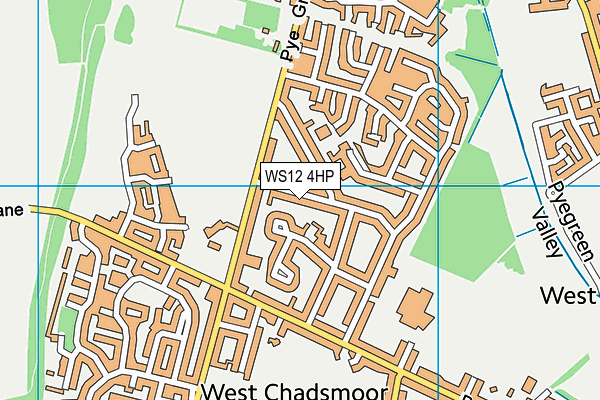 WS12 4HP map - OS VectorMap District (Ordnance Survey)