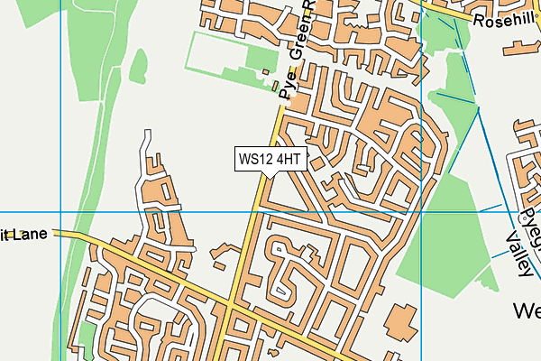 WS12 4HT map - OS VectorMap District (Ordnance Survey)